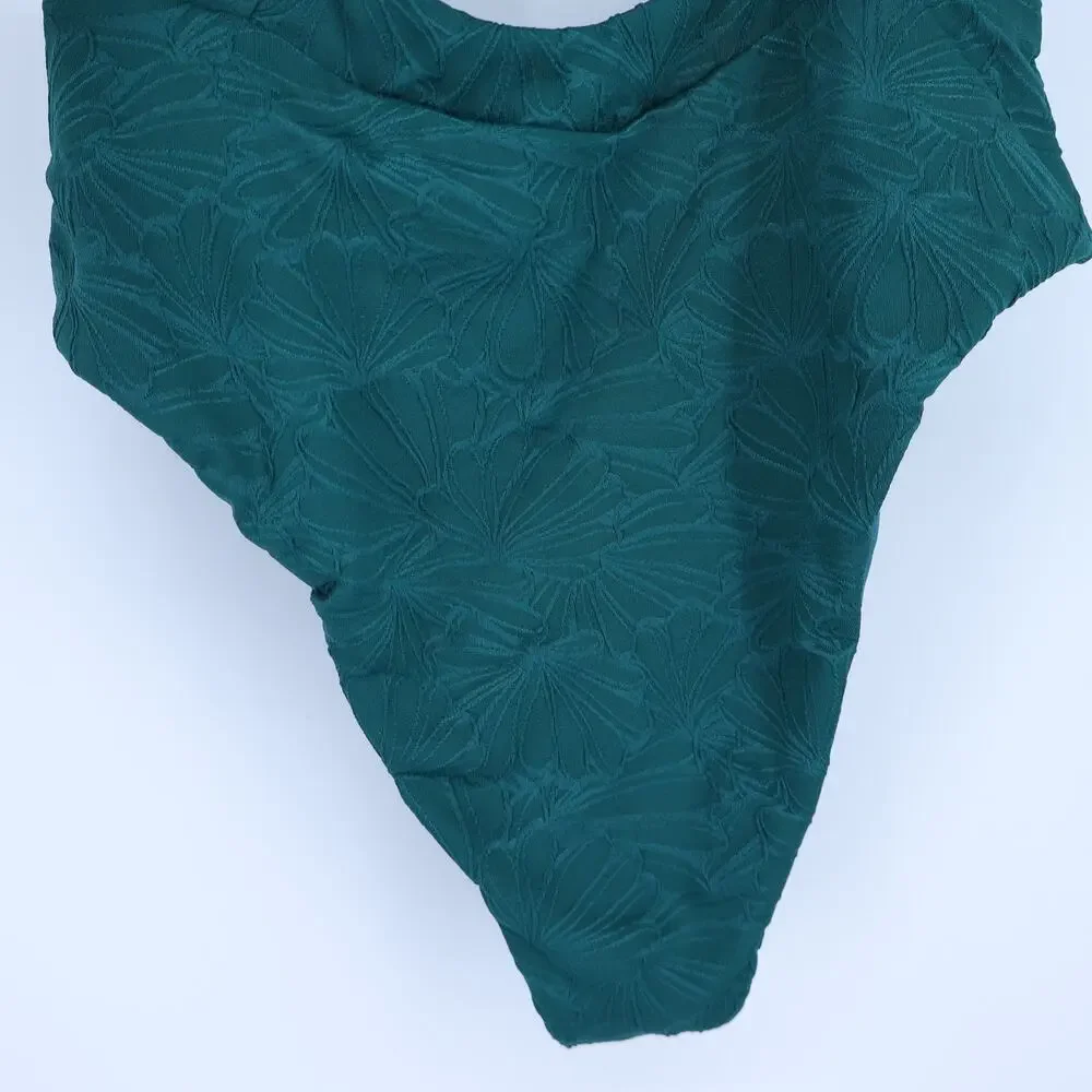 TULAROSA Callista One Piece Hunter Green NWT Cut Out High Thigh Women's S - Picture 6 of 11